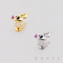 HALLOWEEN GHOST DOG ZERO PUMPKIN NOSE 316L SURGICAL STEEL THREADLESS PUSH-PIN LABRET SET